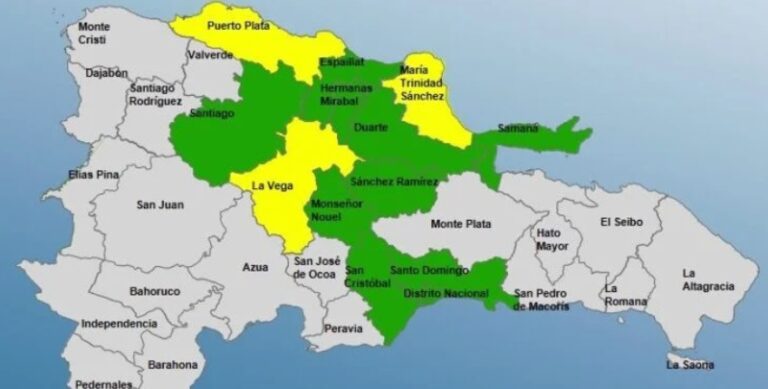 COE aumenta a 9 las provincias en alerta verde y coloca 3 en amarilla tras lluvias