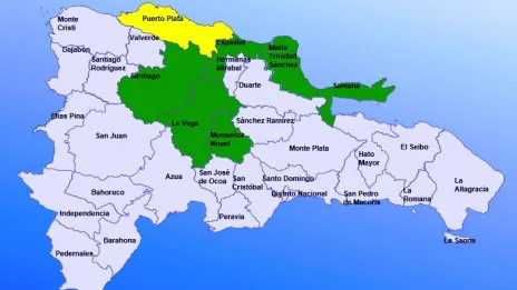 COE aumenta a 6 las provincias en alerta verde y coloca una en amarilla por vaguada