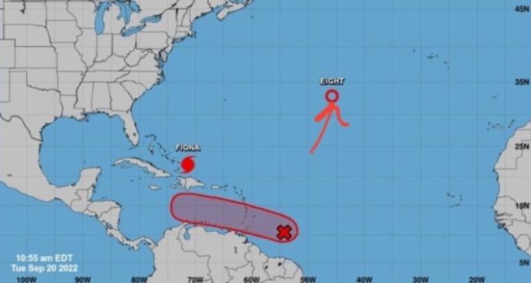 Se forma depresión tropical “Número ocho” sobre aguas del Atlántico central