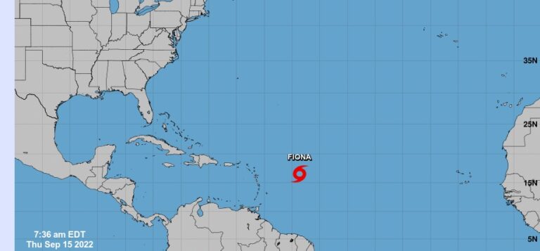 Depresión tropical se convierte en la  la tormenta tropical Fiona