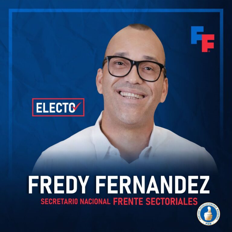 PRM elige a Fredy Fernández como Secretario Nacional de Frentes Sectoriales