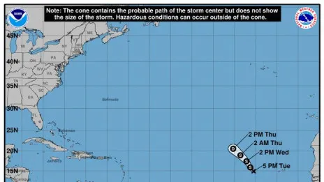Se forma en el Atlántico la depresión tropical Doce