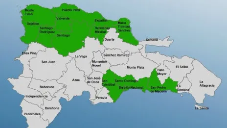 COE eleva a 12 las provincias en alerta verde por incidencia de vaguada