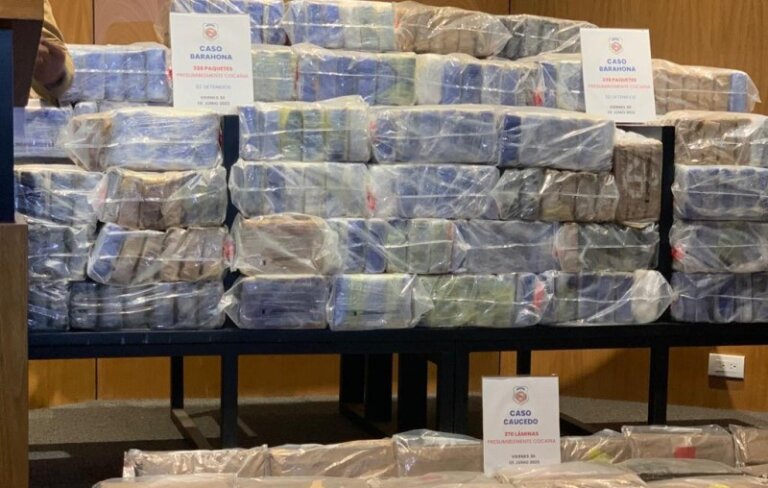 Miembros DNCD ocupan 338 paquetes cocaína en Barahona y 270 láminas en Caucedo