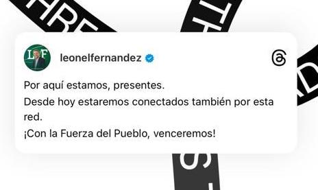 Leonel es el primer político dominicano que publica en la nueva red social Threads