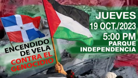 Convocan vigilia en el parque Independencia en solidaridad con Palestina