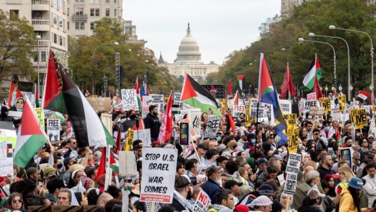 Miles se toman las calles de Washington para rechazar el «genocidio» en Palestina