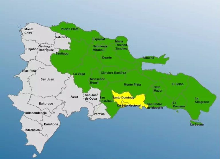 El Distrito Nacional y 18 provincias en alerta por vaguada