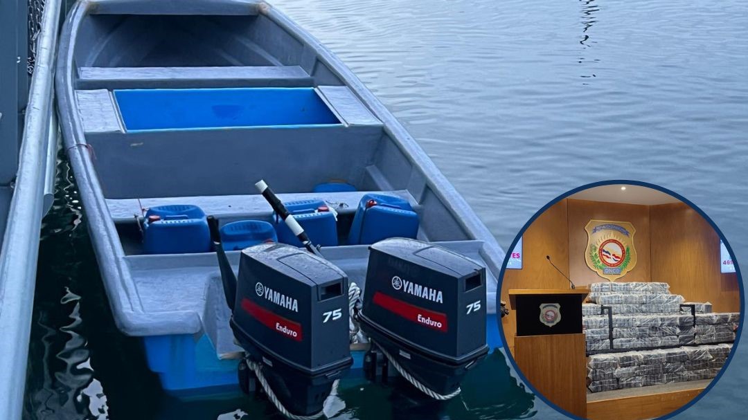 DNCD atrapa otra lancha cargada en Baní con 469 paquetes de presunta cocaína