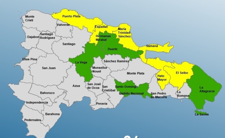 Aumentan a 12 las provincias en alertas por sistema frontal; seis en alerta amarilla