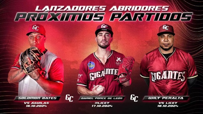 Gigantes anuncian su rotación de abridores para primeros tres juegos