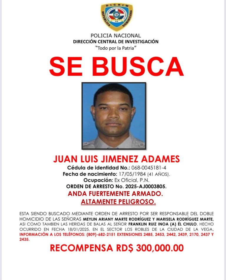 PN ofrece recompensas de RD$300 mil y RD$200 mil por información  dos ex miembros de la institución prófugos por homicidios