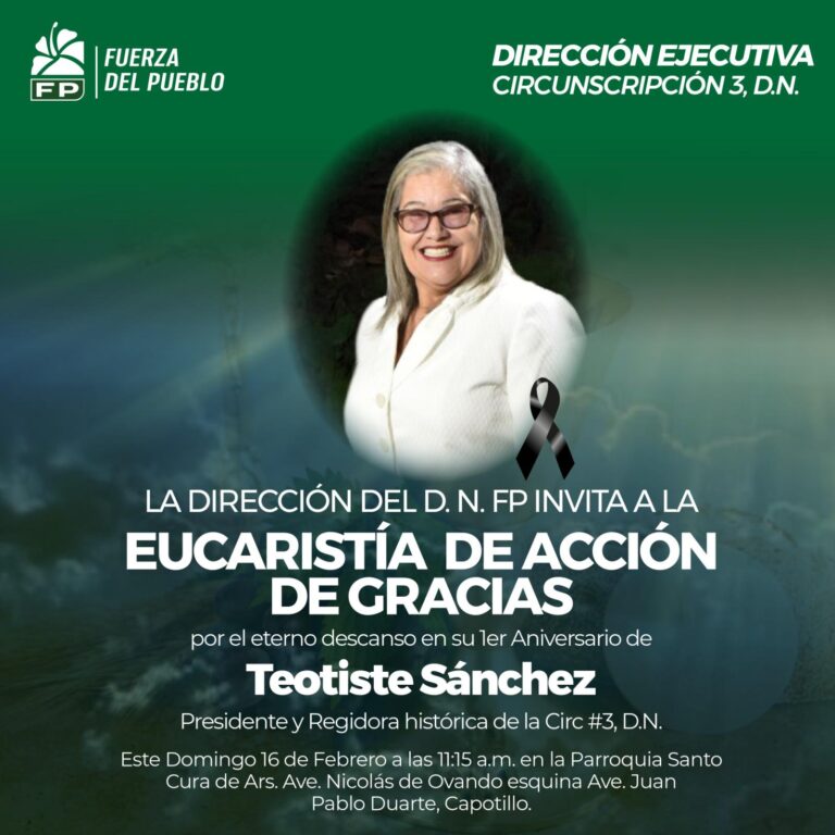 Fuerza del Pueblo conmemora primer aniversario luctuoso de Teotiste Sánchez con misa de acción de gracias