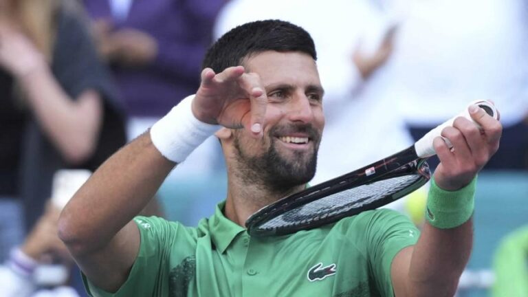 Djokovic avanza con récord en Miami y Keys se estrella ante filipina Eala