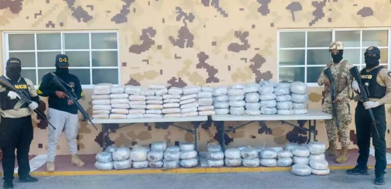 Ocupan 815 libras de marihuana a dos hombres que viajaban en un camión en Pedernales