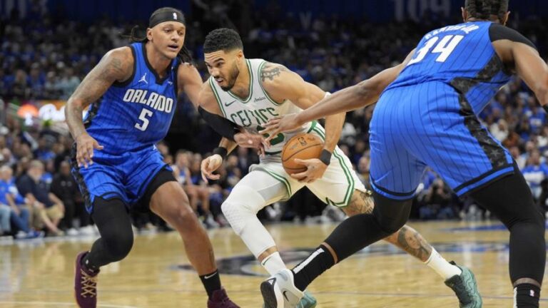 Tatum y Brown lideran a Celtics sobre Magic y toman ventaja de 3-1 en la serie