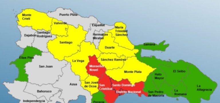 COE coloca 21 provincias en alerta, la capital en alerta roja