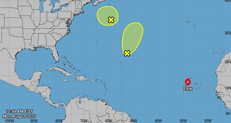 Se forma la tormenta tropical Erin con vientos de 75 kilómetros hora