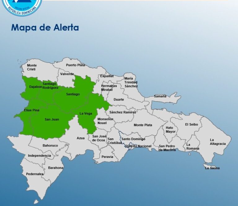 COE emite alerta verde para seis provincias por efectos de vaguada