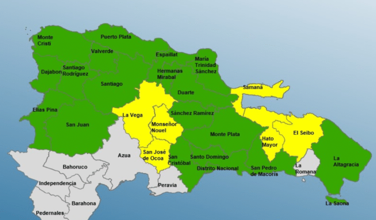 COE incluye a Elías Piña en alerta verde; suman 25 provincias en alerta por vaguada