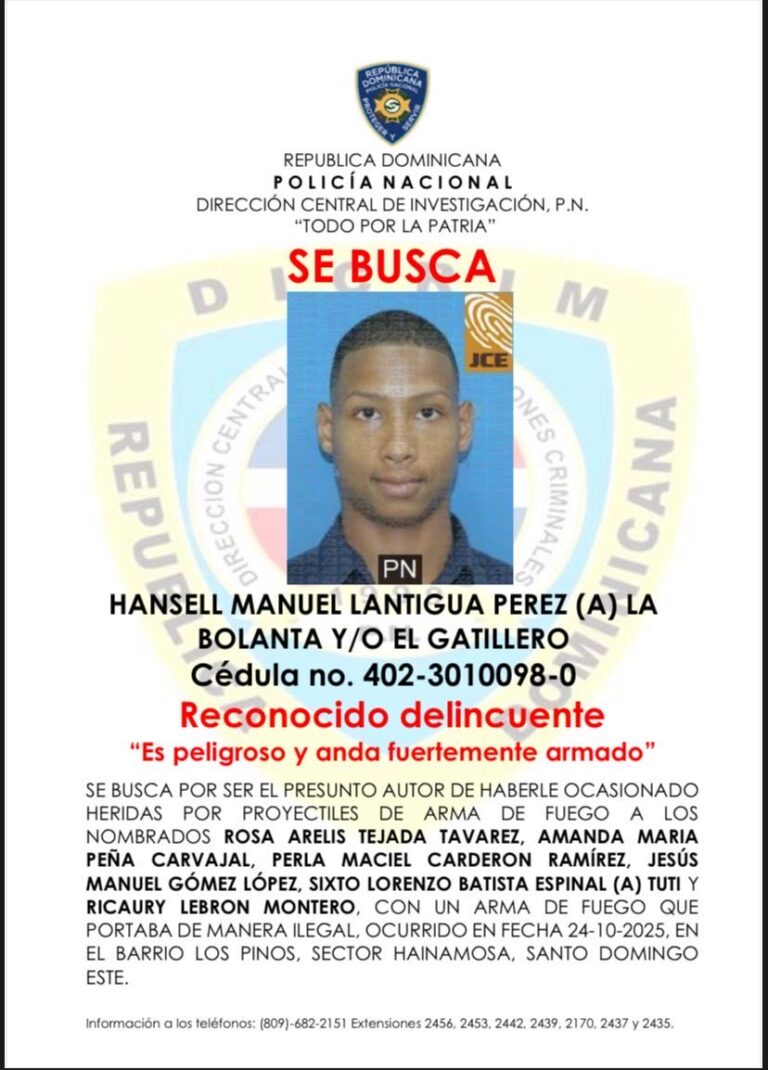 Seis heridos de balas en teteo Hainamosa, PN persigue a la «Bolanta» como autor de los disparos