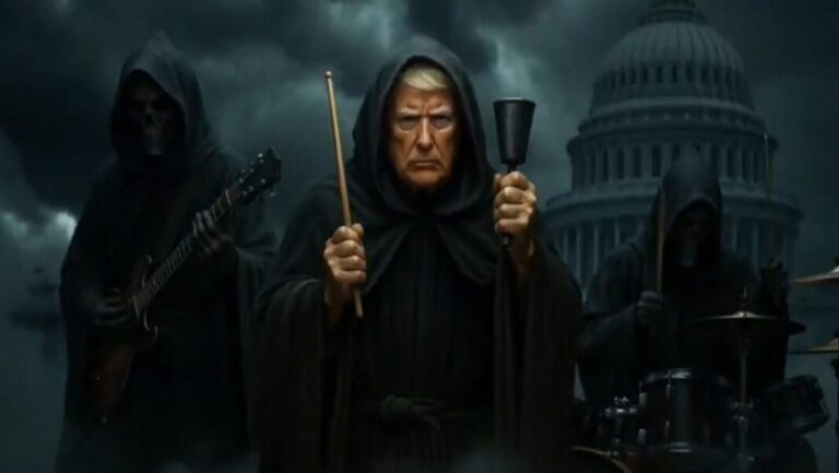 Trump publica un extraño clip musical hecho con IA y protagonizado por la muerte