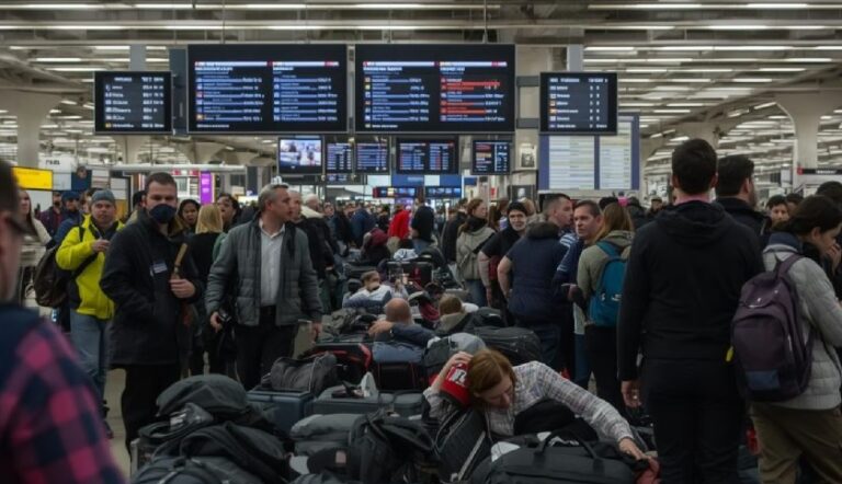 Estalla caos aéreo en Estados Unidos, con más de 700 vuelos cancelados por cierre del gobierno federal