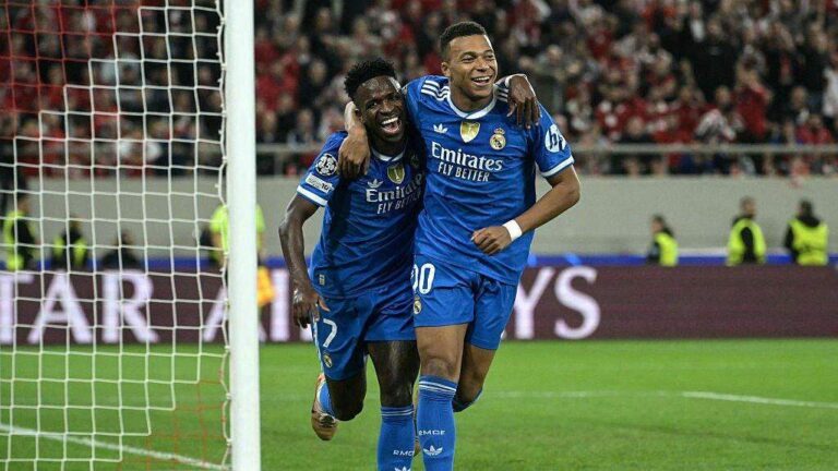 Mbappé marca cuatro goles y rescata al Real Madrid en vibrante triunfo 4-3 sobre el Olympiacos