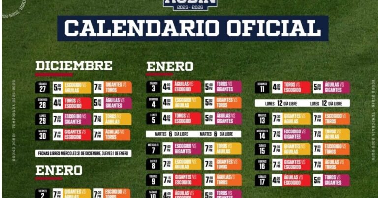 LIDOM presenta calendario oficial del Round Robin 2025‑26