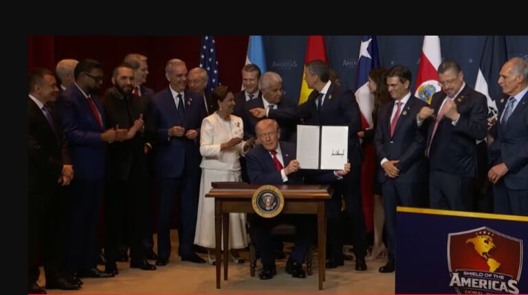 Trump y 12 líderes regionales firman acuerdo de coalición militar contra los cárteles de la droga