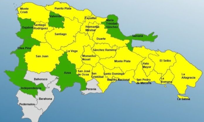 VEINTE PROVINCIAS EN ALERTA AMARILLA